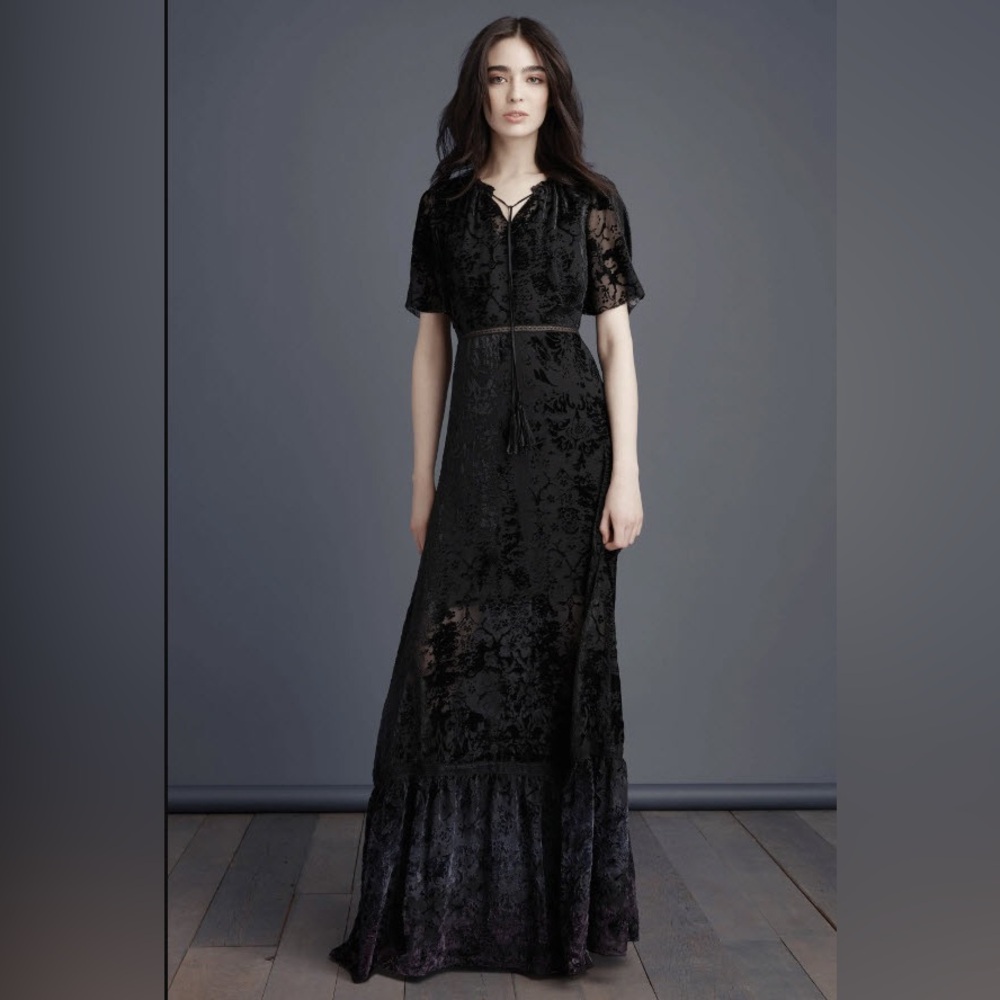 Elie Tahari Charlize Velvet Burnout Maxi Dress 6